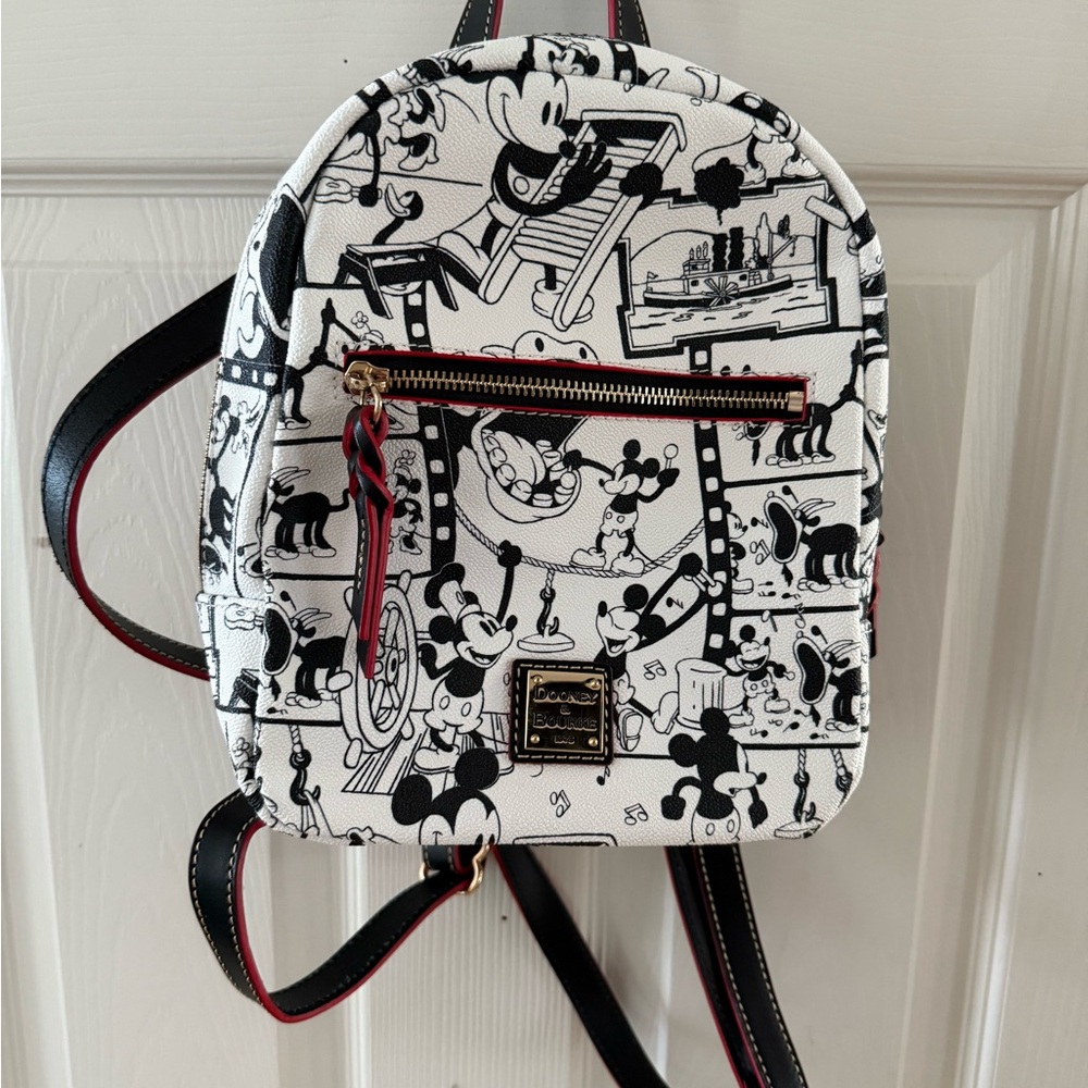 Dooney & Bourke Black and White steam boat Willie Mickey Mouse Backpack
